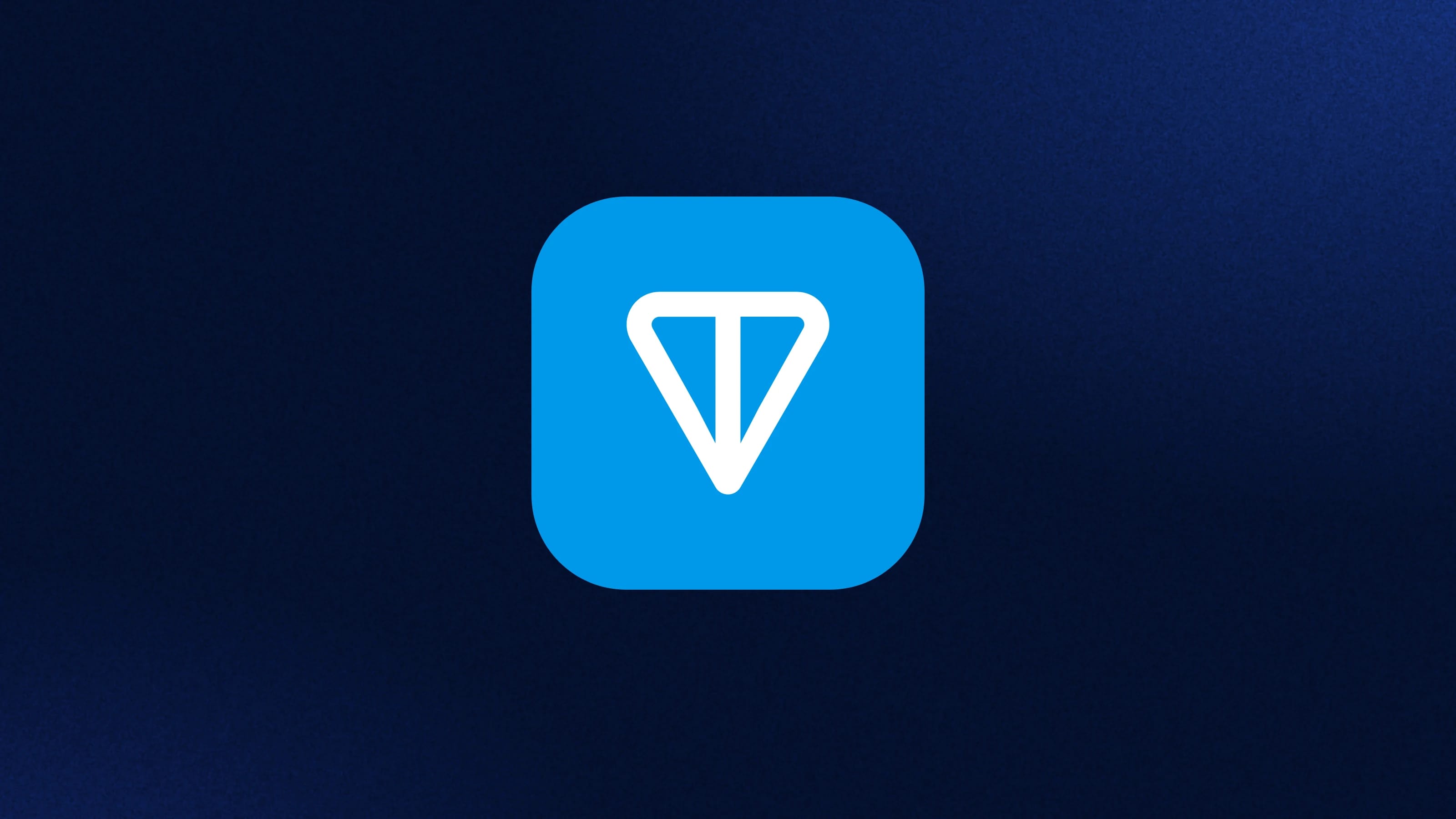 Logotipo blanco de TON sobre fondo azul