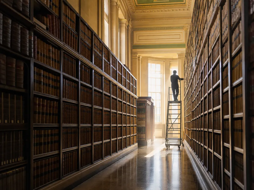 Public registry archive of bound volumes, verifiable records on blockchain infrastructure