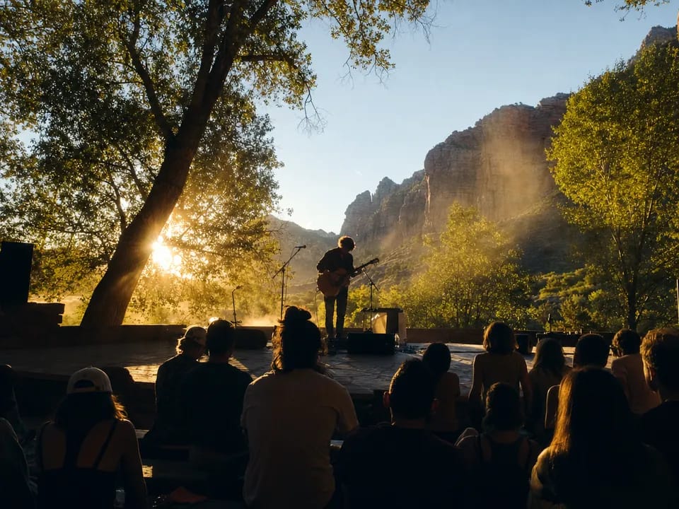 Fans by the stage at an intimate gig, content reserved through token gating