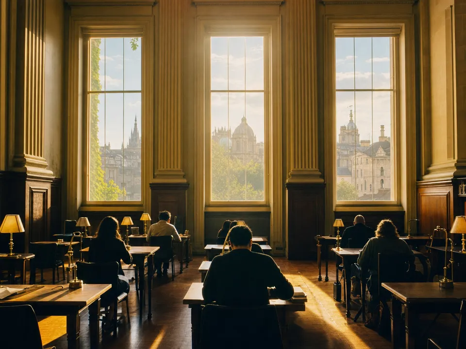 Alumnos adultos en una clase de tarde, créditos de formación como utility token