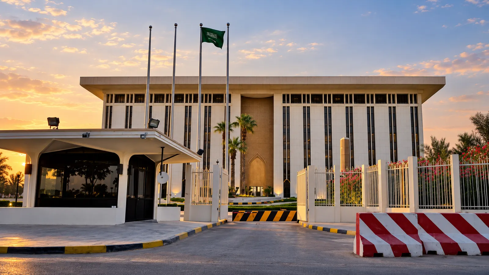 Entrance to the Saudi Central Bank in Riyadh