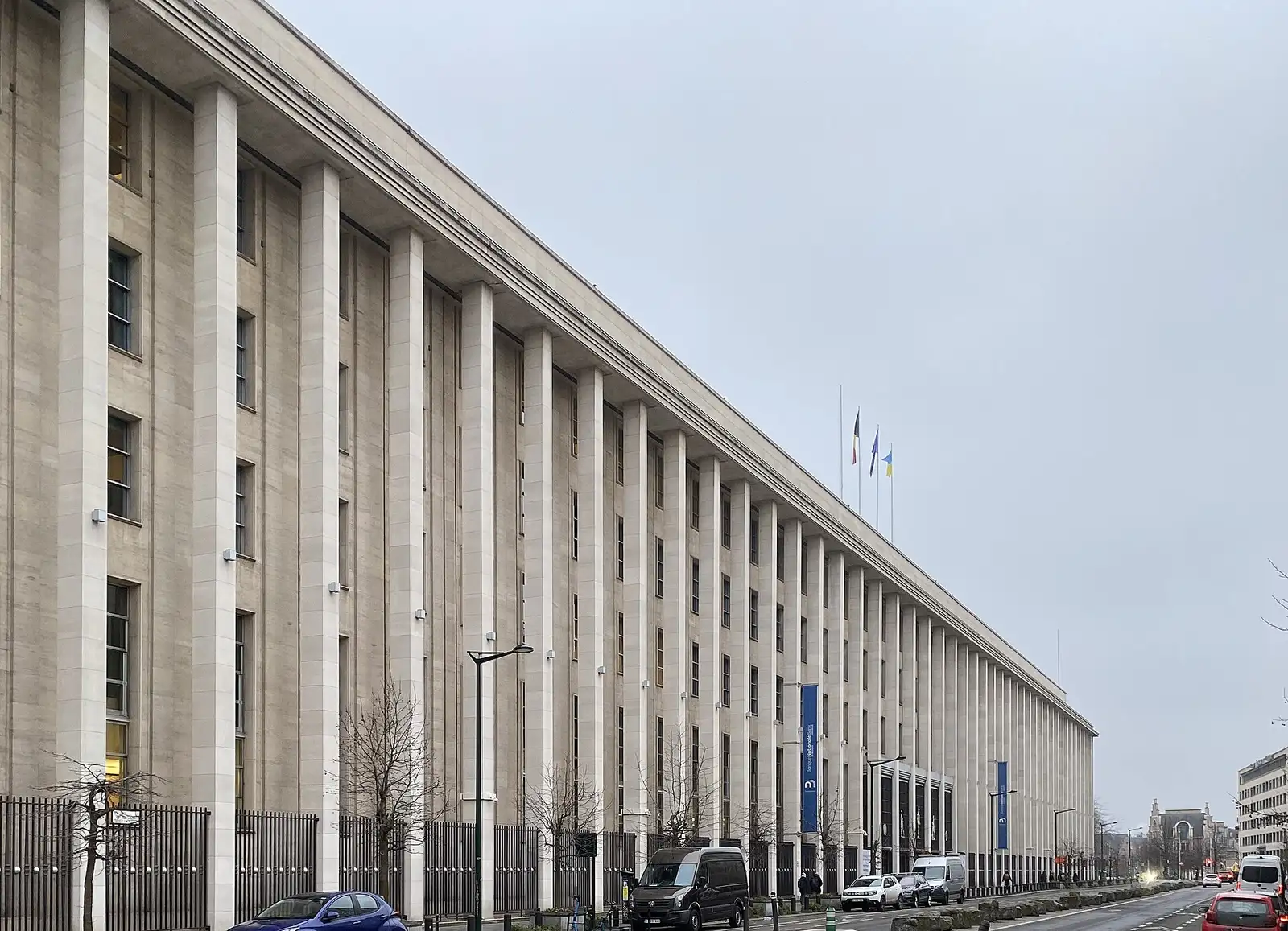 Facade of the National Bank of Belgium in Brussels