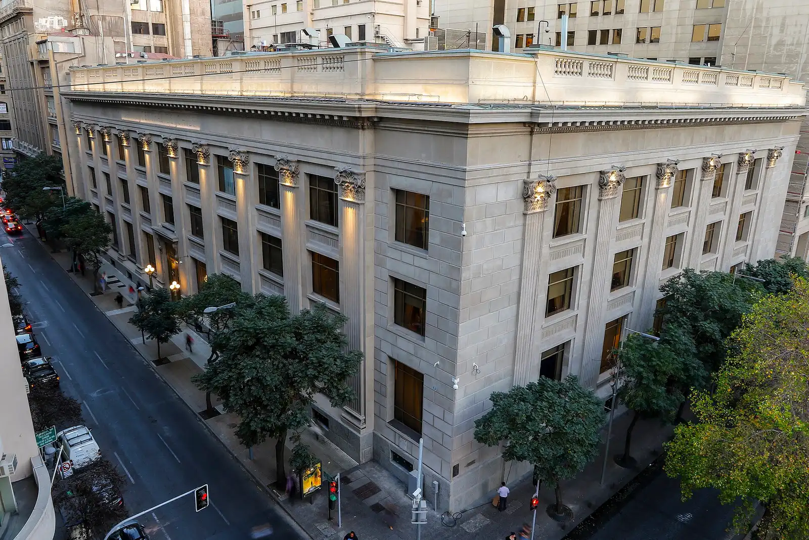 Facade of the Central Bank of Chile in Santiago