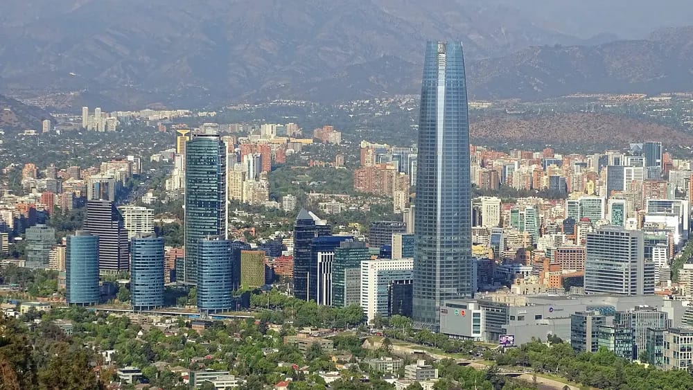 Sanhattan skyline with the Gran Torre Santiago