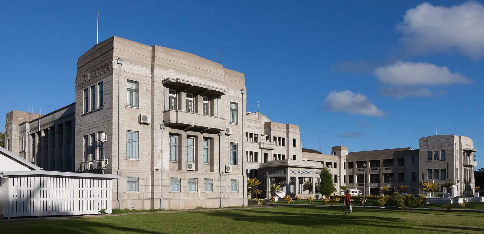 Government Buildings in Suva, which house Fiji's Parliament