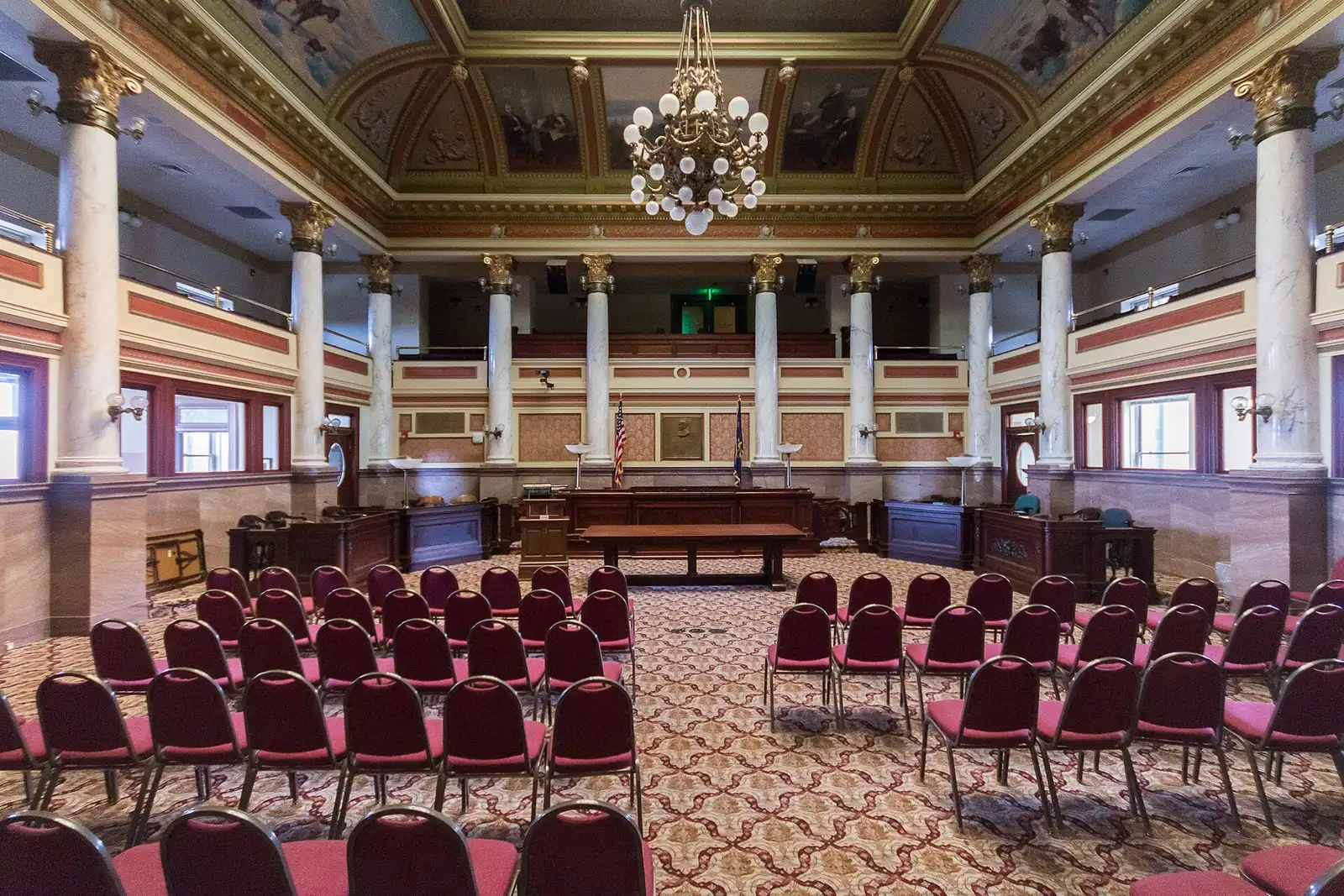 Former Montana Supreme Court chamber inside the State Capitol in Helena