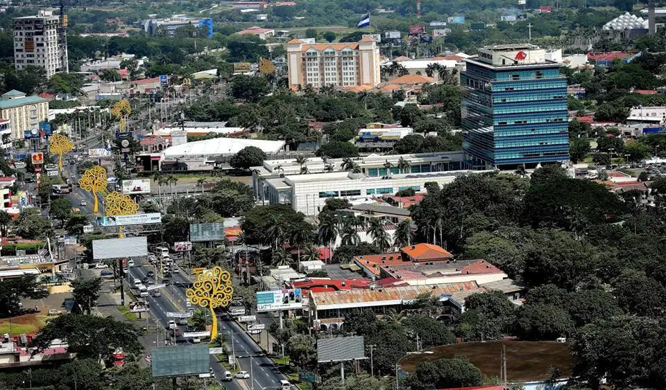 Office buildings and the Masaya road in Managua