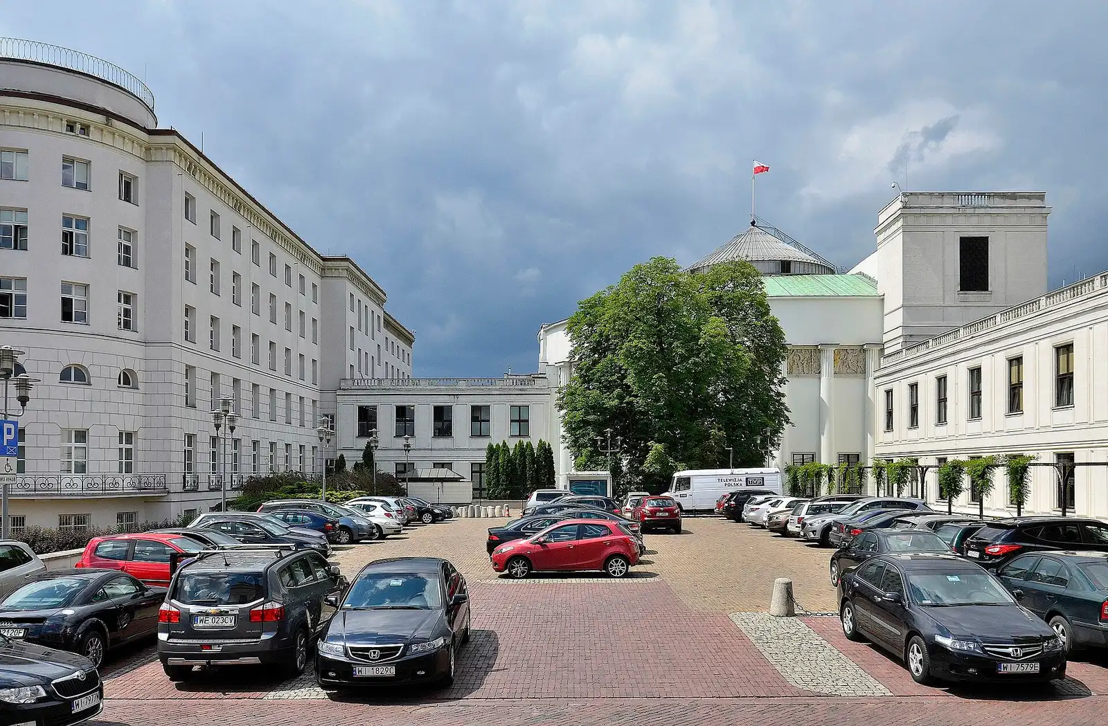 Sejm complex, the lower house of Poland's Parliament, in Warsaw