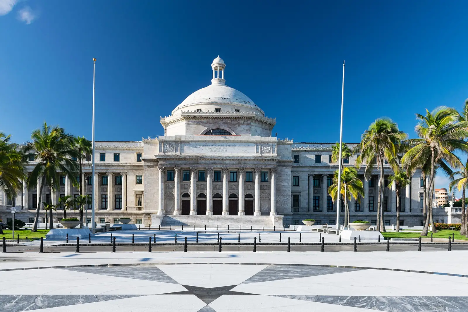 Fachada norte del Capitolio de Puerto Rico, en San Juan