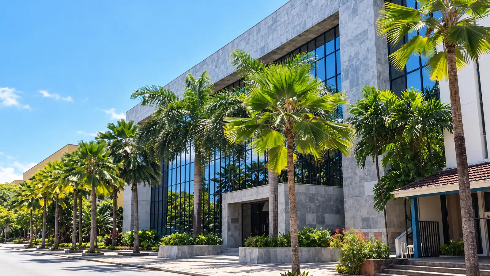 Central Bank of Seychelles facade in Victoria