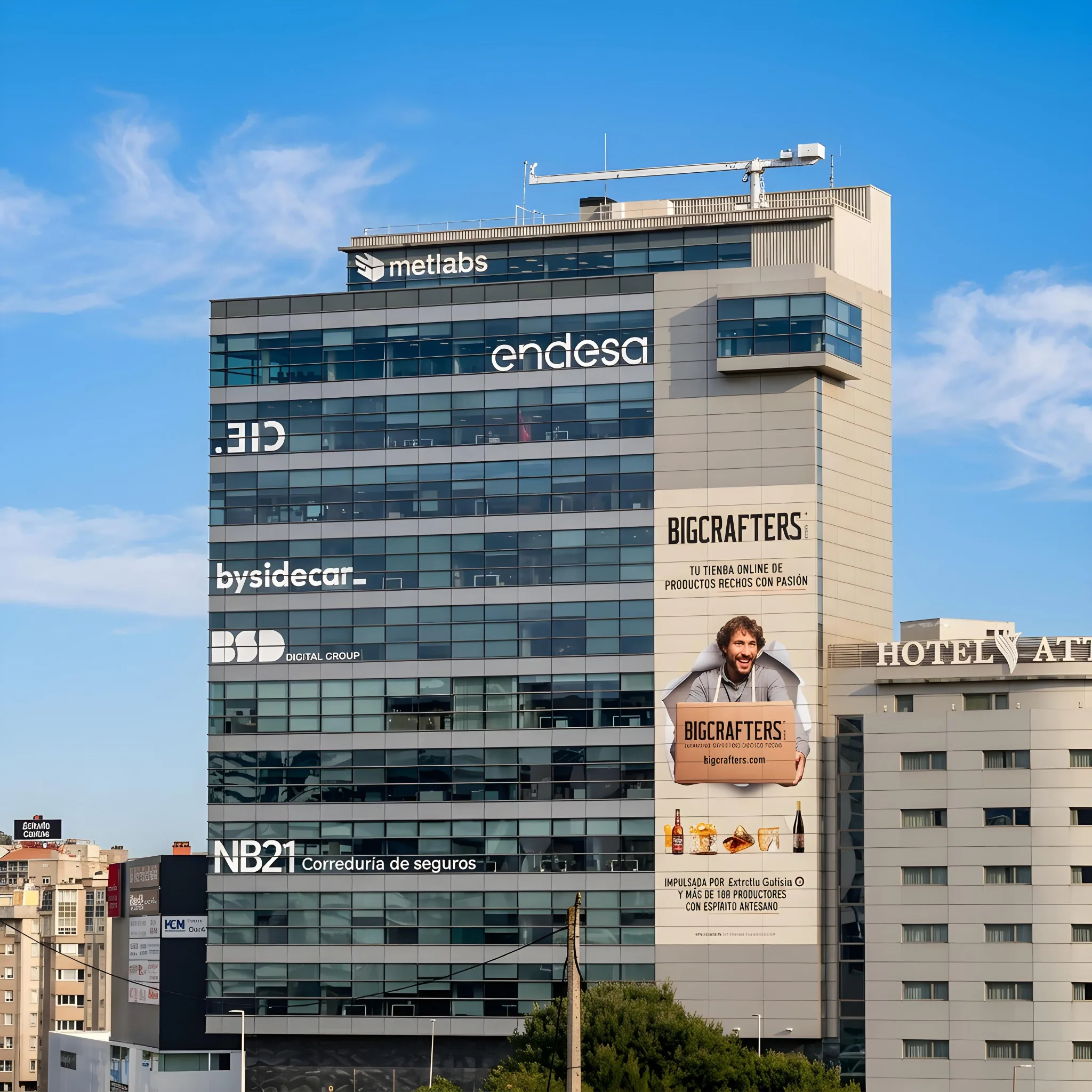 Proa building in A Coruña, headquarters of Metlabs, a blockchain development and tokenization company