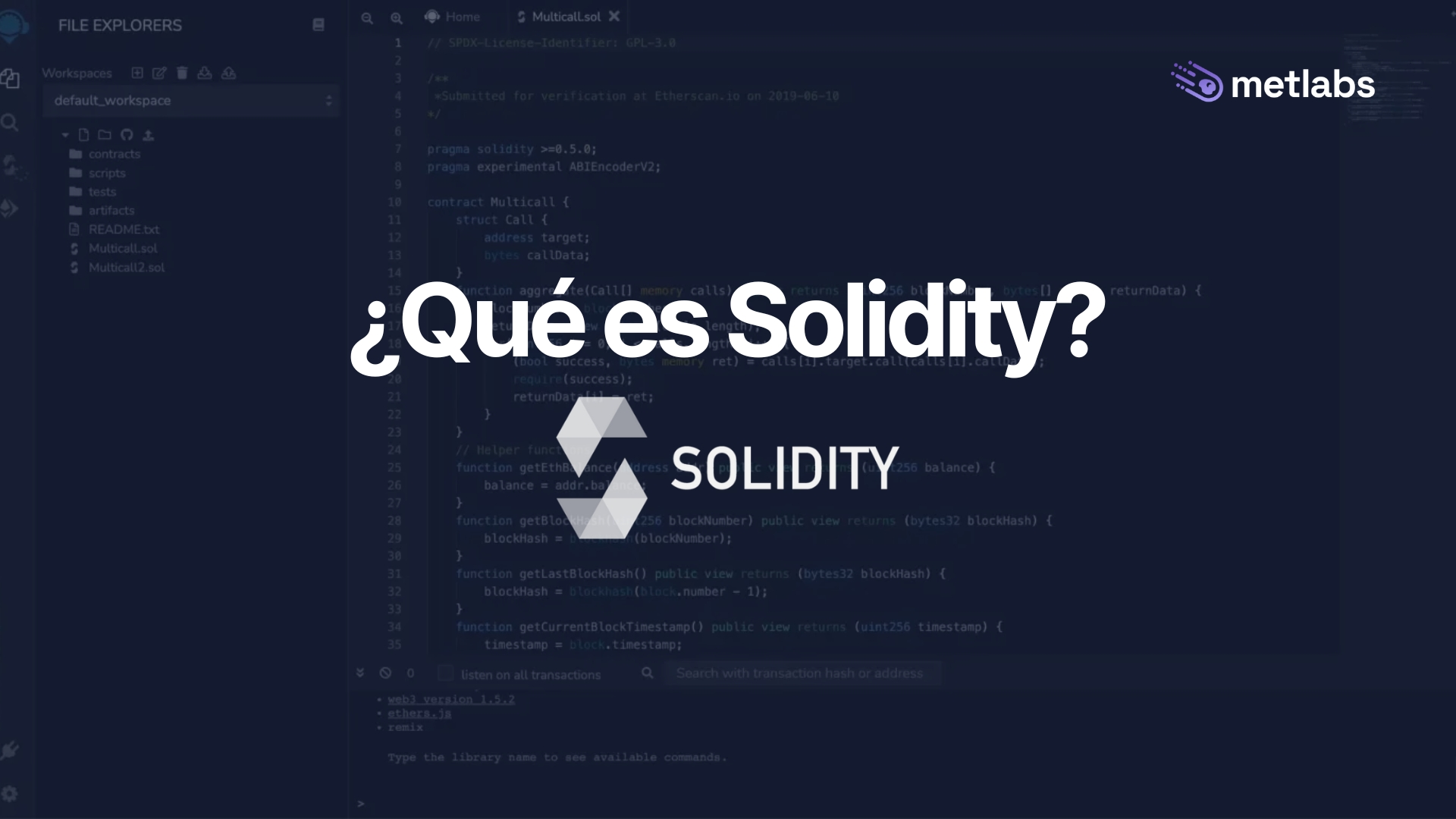 ¿Qué es solidity? Smart contracts Web3 blockchain cursos